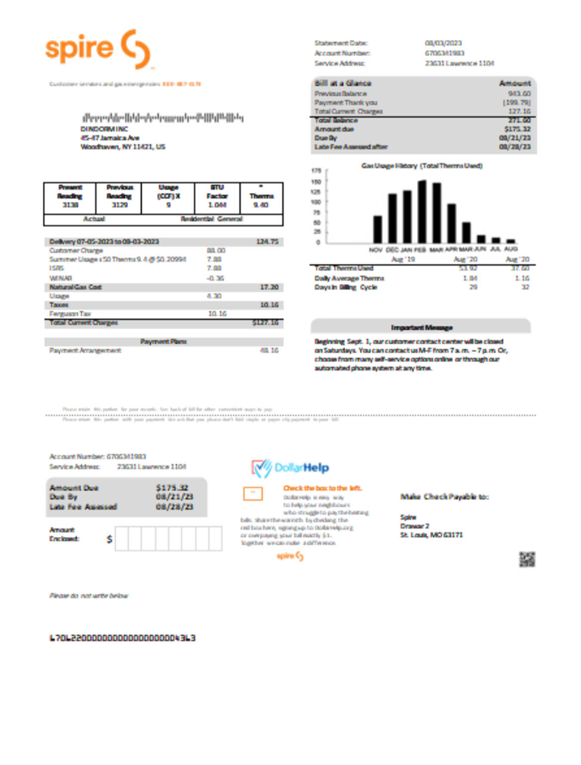 Spire gas utility business bill - Butility.net